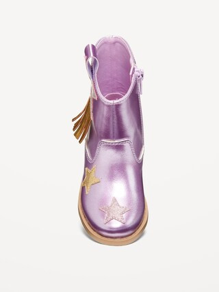 Shiny Side-Zip Western Boots for Toddler Girls | Old Navy (US)