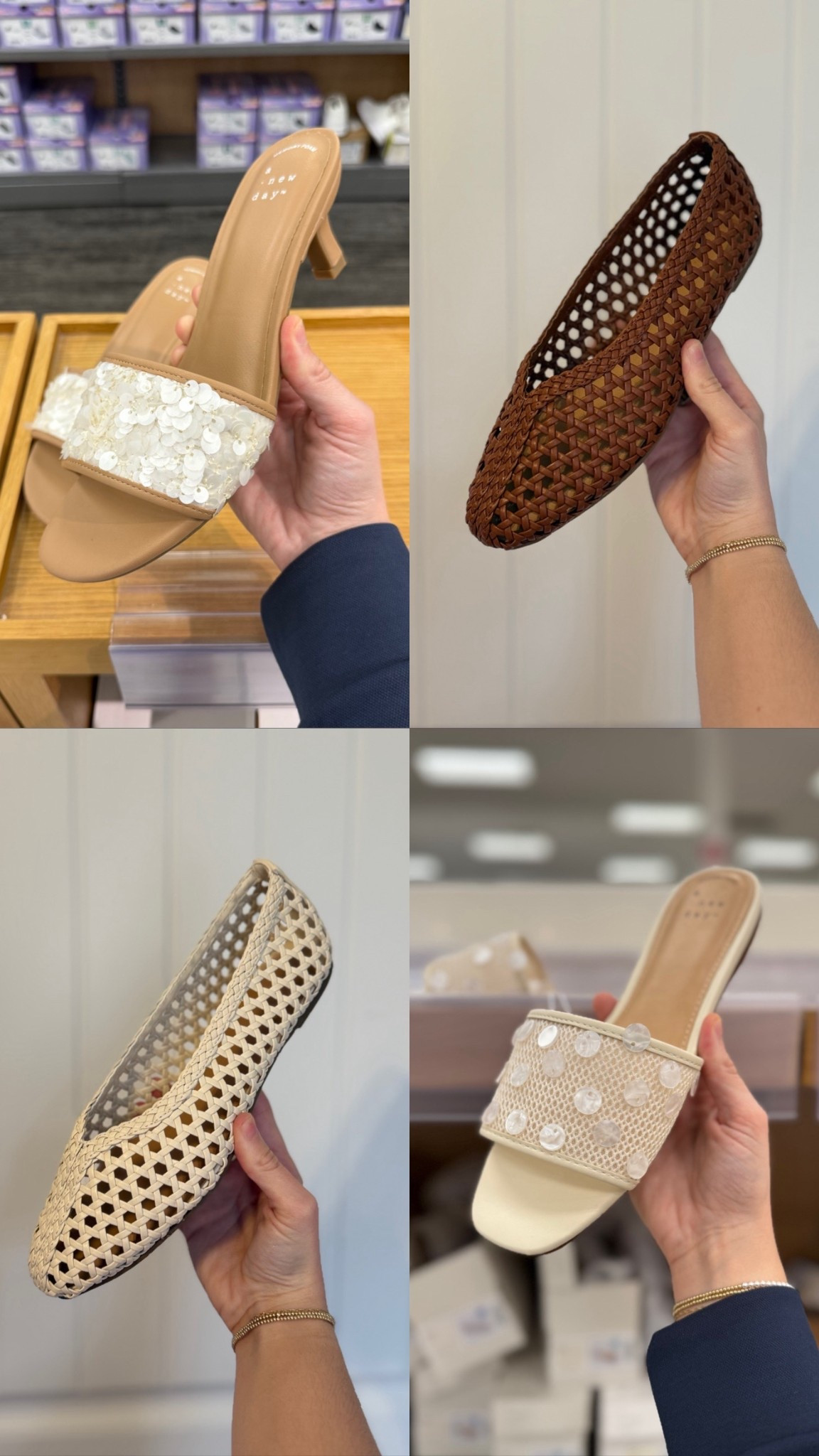 Spring shoes at Target
Mother of Pearl slide sandals 
Leather woven ballet flats
Comfortable work shoes for everyday 
Vacation shoes 

#LTKSpringSale #LTKSeasonal #LTKTravel