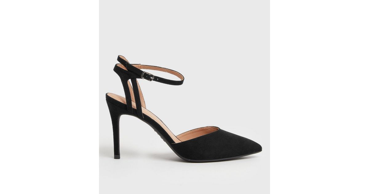 Black Suedette Pointed Court Shoes  | New Look | New Look (UK)