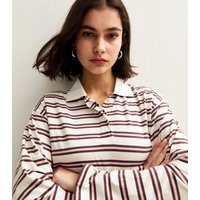 Women's White Rugby Striped Long Sleeve Top New Look | New Look (UK)