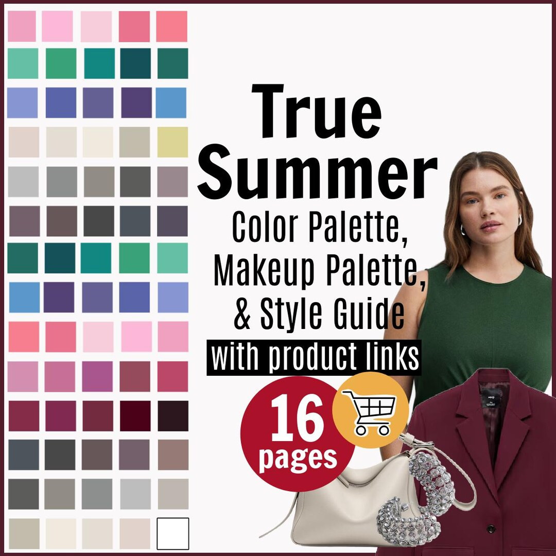 TRUE SUMMER Seasonal Color & Makeup Palette True Summer Color Analysis, Shopping and How to Style... | Etsy (US)