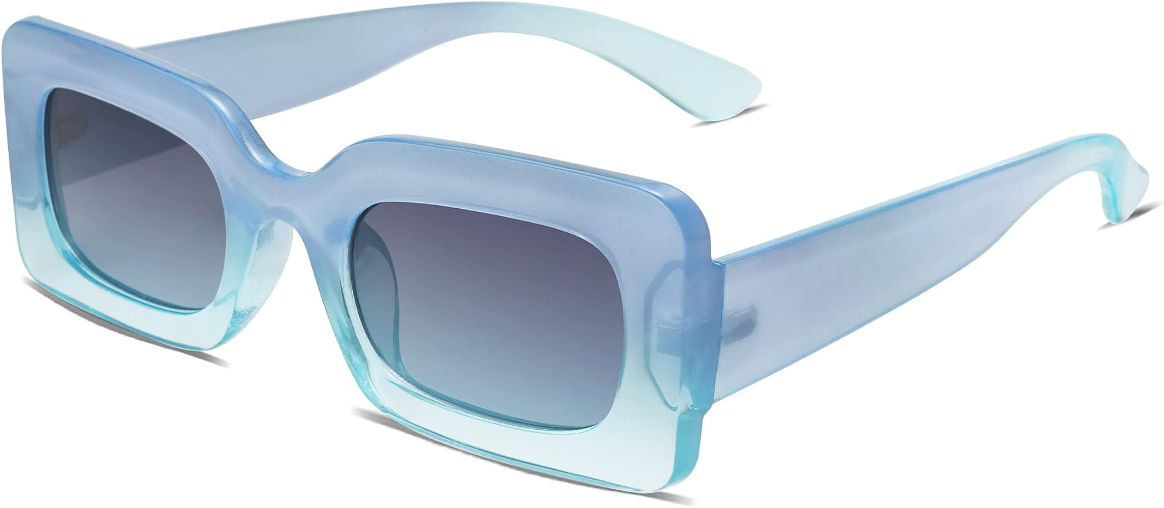 SOJOS Retro 90s Nude Rectangle Sunglasses Womens Mens Trendy Chunky Glasses | Amazon (US)