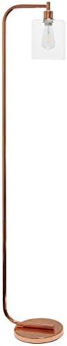 Simple Designs LF1036-RGD Antique Style Industrial Iron Lantern Floor Lamp with Glass Shade, Rose... | Amazon (CA)