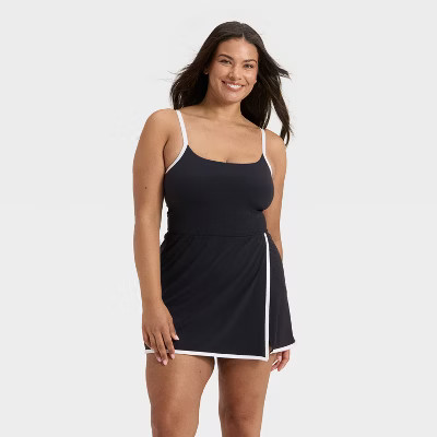 Women's Everyday Soft Wrap Active Dress - All In Motion™ Black S | Target