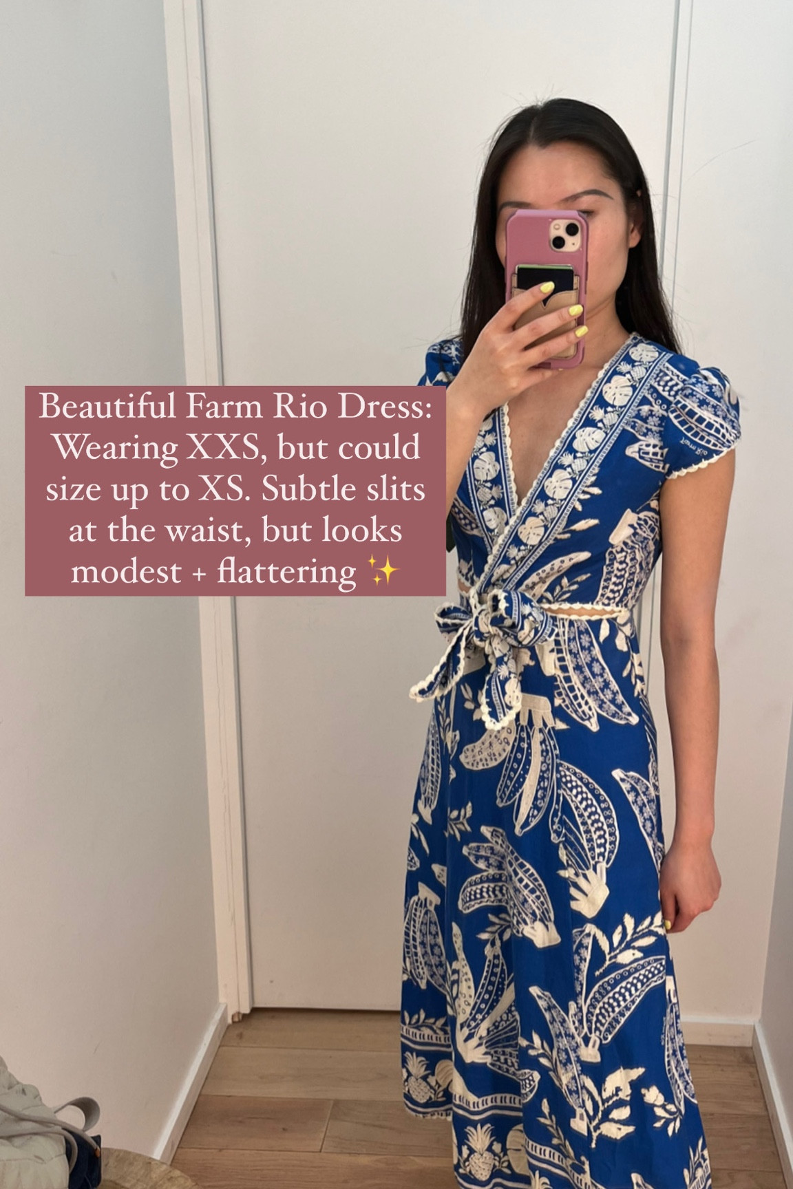 knee length dresses for ladies Blue Spring Bananas Midi Dress – FARM Rio