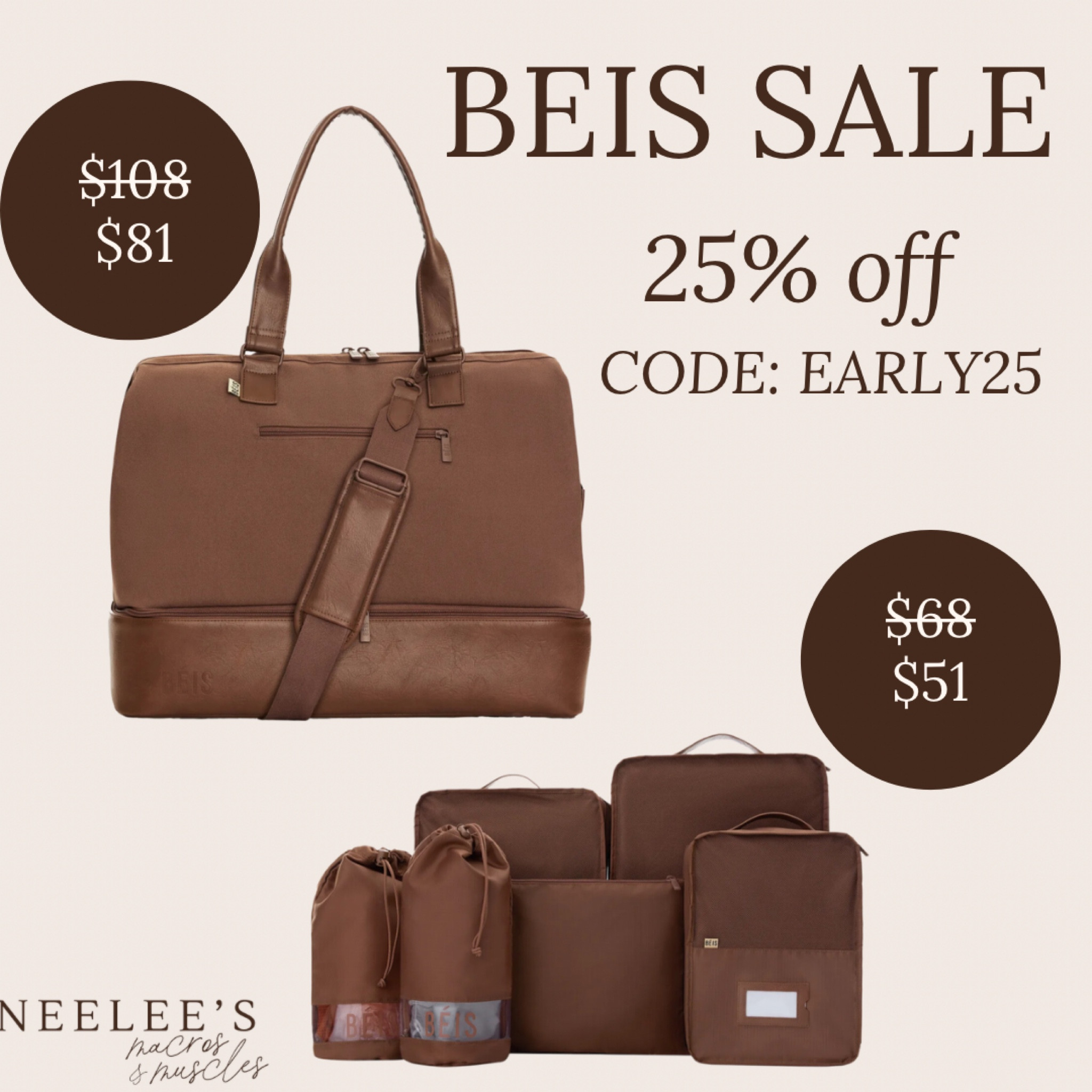 Beiss gear 25 % off with code “early25”
Beiss weekender is a must have for carry on luggage. Love this new color in Maple 🤎

#LTKCyberWeek #LTKHoliday #LTKTravel
