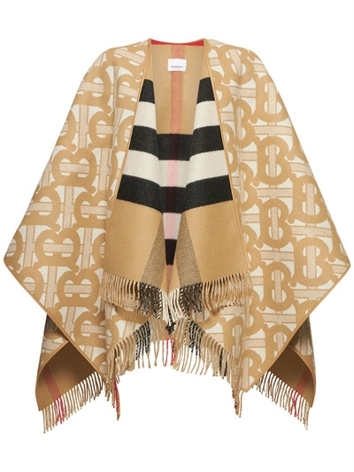Burberry - Tb half mega wool & cashmere cape - Archive Beige | Luisaviaroma | Luisaviaroma