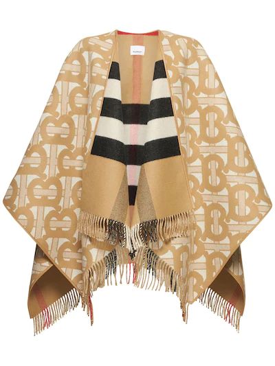 Burberry - Tb half mega wool & cashmere cape - Archive Beige | Luisaviaroma | Luisaviaroma