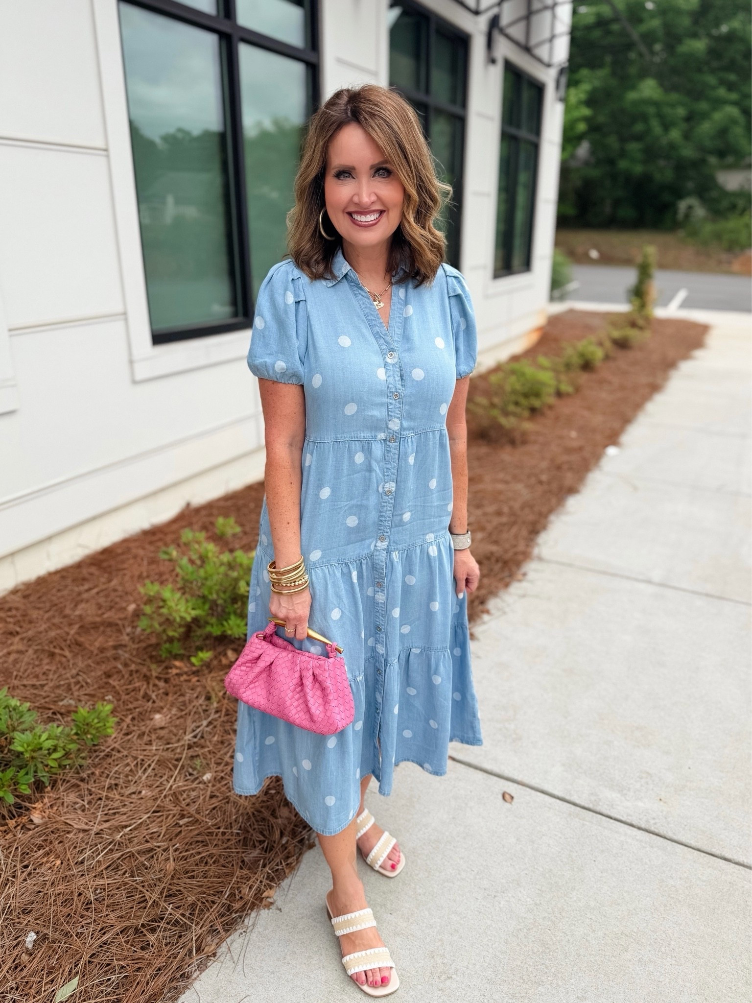 Polkadot midi dress - true to size (small)

Use code LAURA on my necklace and earrings

#LTKSeasonal #LTKOver40