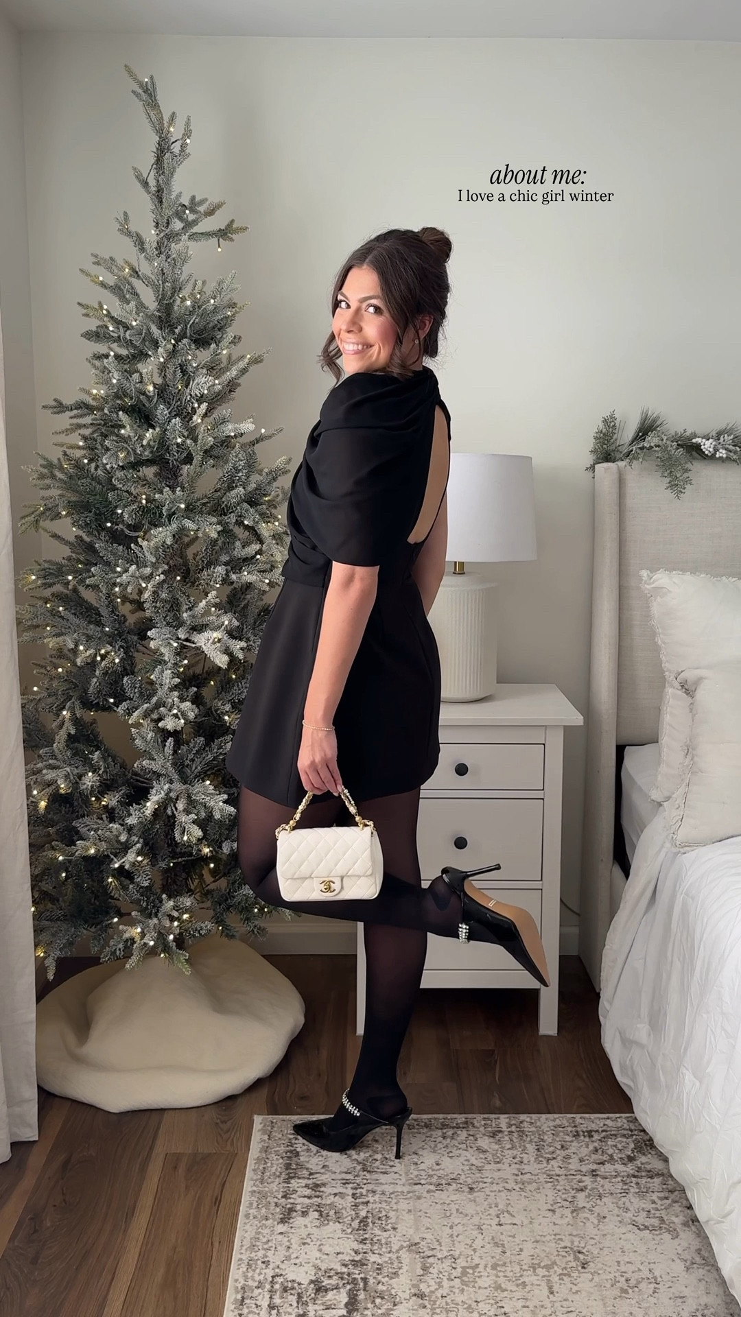 a chic girl winter!!!

Sizing:
Dresses - Wearing a Medium in all the dresses - they run tts but have no stretch & have a fitted silhouette! 
Blazer - size Medium - tts & comes with two removable belts to cinch in your waist!
Skirt - size Medium - tts & has shorts built in!
Tights - I sized up one
Boots - tts
Heels - tts 


#LTKHoliday #LTKCyberWeek #LTKSaleAlert