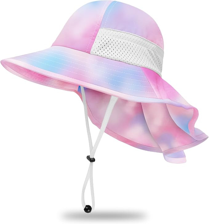 Toddler Baby Sun Hat Kids Summer Beach Essentials Adjustable Beach Hats with Bucket Wide Brim for... | Amazon (US)