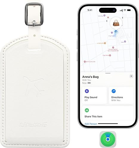 Luggage Tags Built-in Anti-Loss Tracker, Luxury Leather Luggage Tags for Suitcase, Travel Bags, B... | Amazon (US)