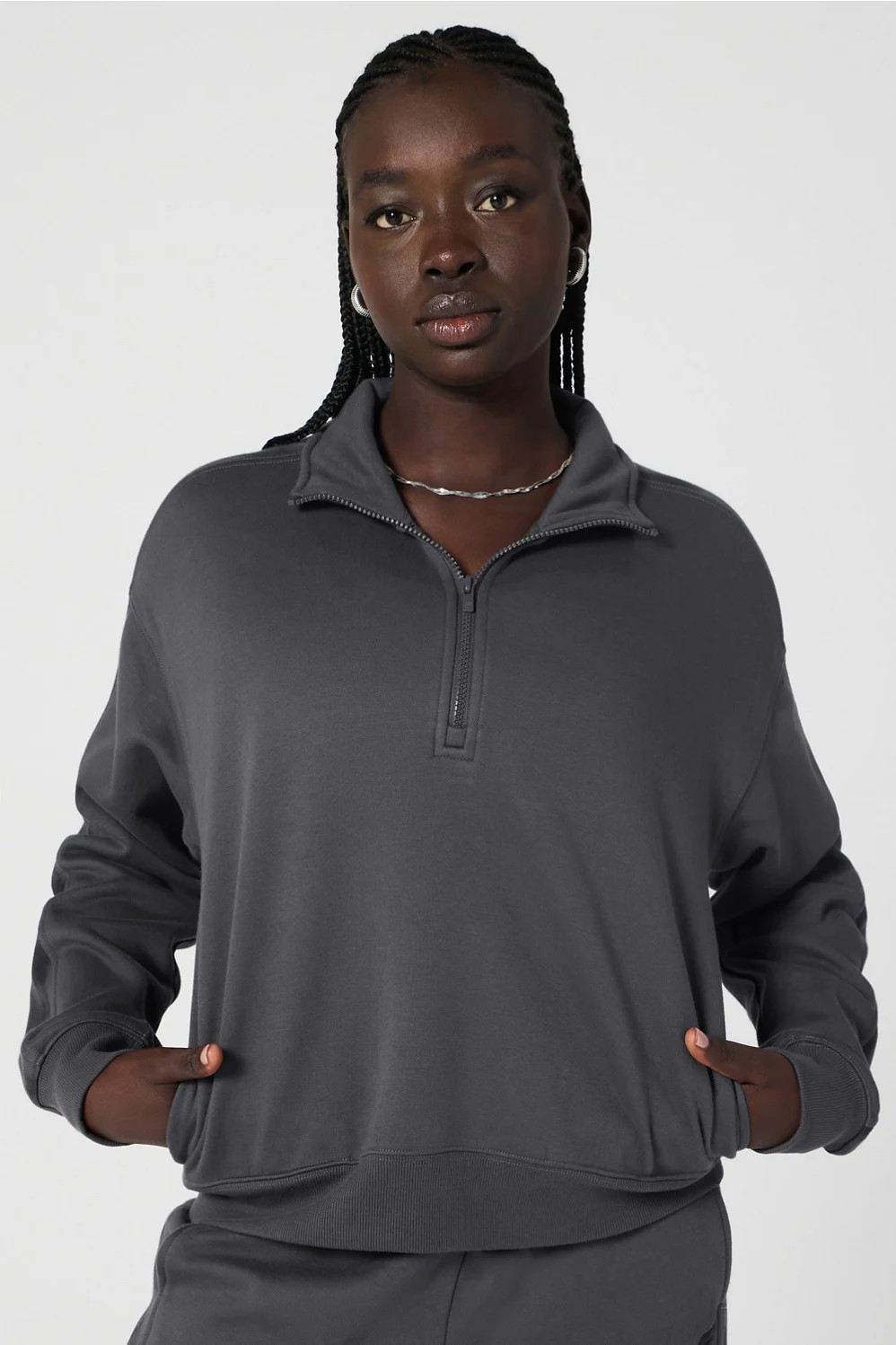 Cozy Fleece Half Zip Sweatshirt | Fabletics - North America