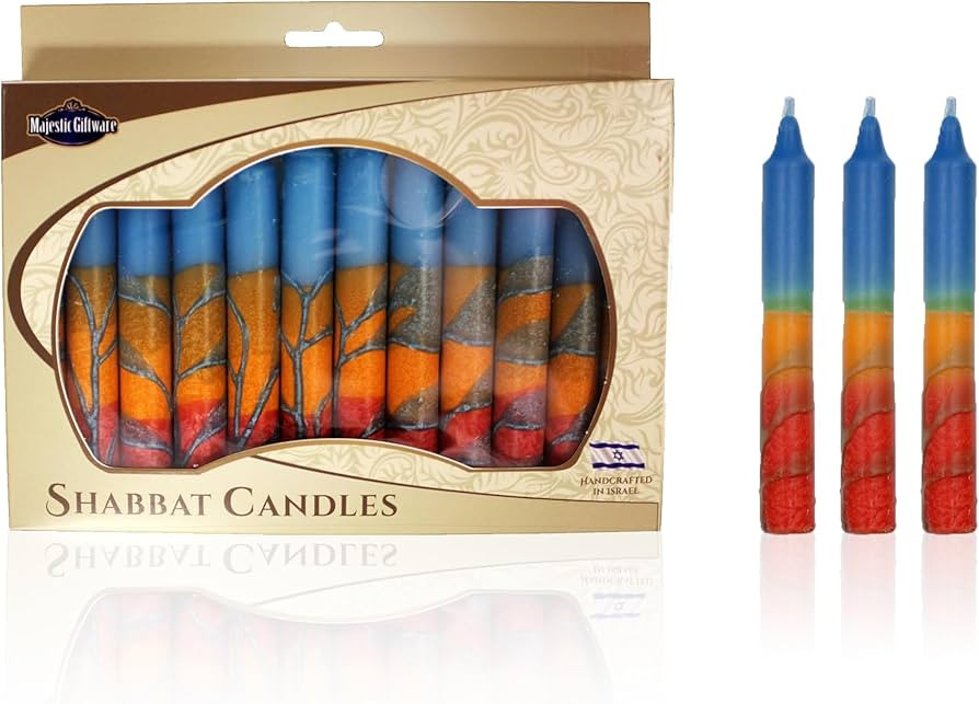 Majestic Giftware Safed Shabbat Candles - 12-Pack Dripless Handcrafted Traditional Shabbos Candle... | Amazon (US)