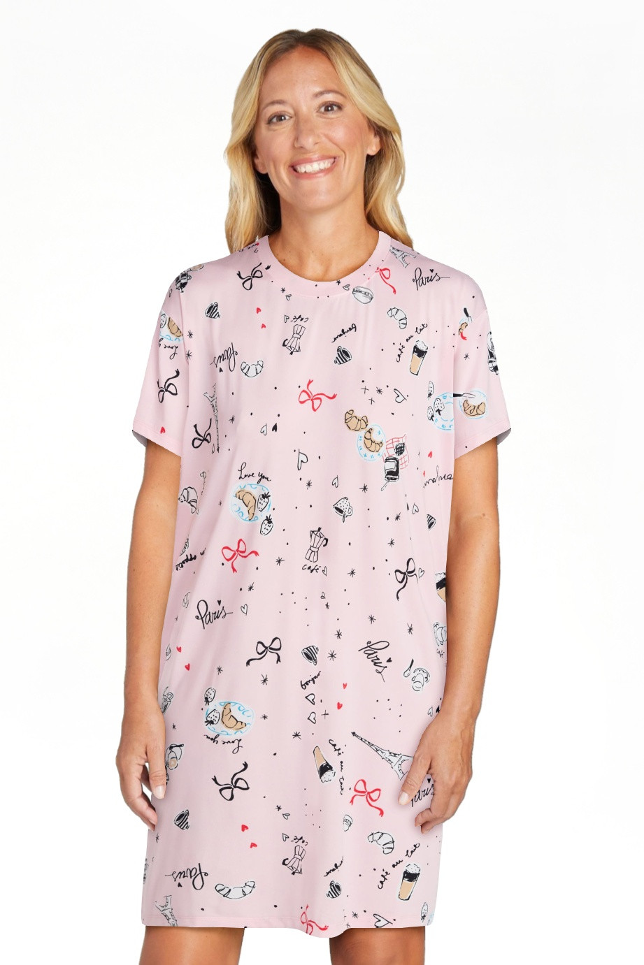 Joyspun Women's Dreamy Soft Collection Short Sleeve Sleepshirt, Sizes S/M-2X/3X | Walmart (US)