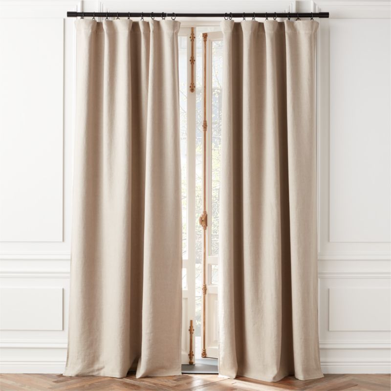 Natural Linen Blackout Window Curtain Panel 48''x96" + Reviews | CB2 | CB2