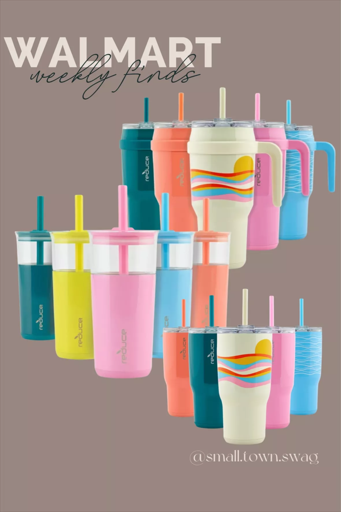 Reduce 40 oz Tumbler with Handle - Cotton: Tumblers & Water  Glasses
