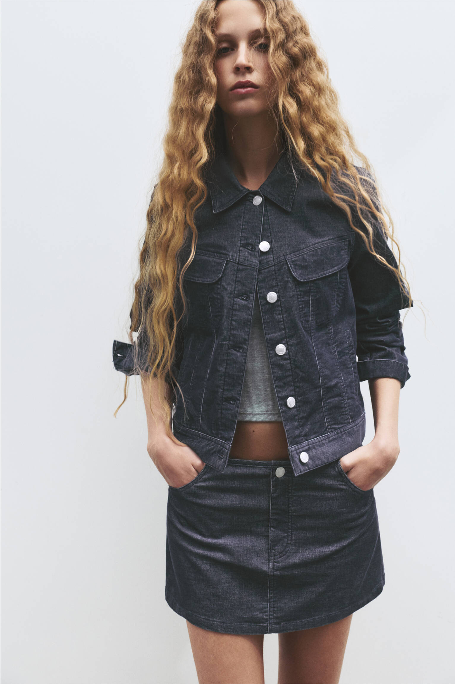 Fitted Micro Corduroy Jacket - pull&bear | PULL and BEAR UK