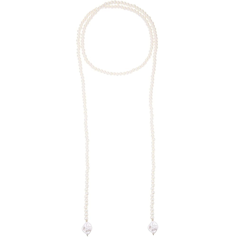 50IN Charm Long Pearl Necklace for Women - 1920s Vintage Beaded Costume Jewelry - Non Tarnish Pea... | Amazon (US)