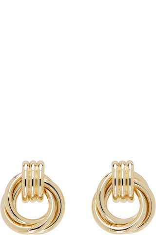 ANINE BING - Gold Triple Knot Earrings | SSENSE