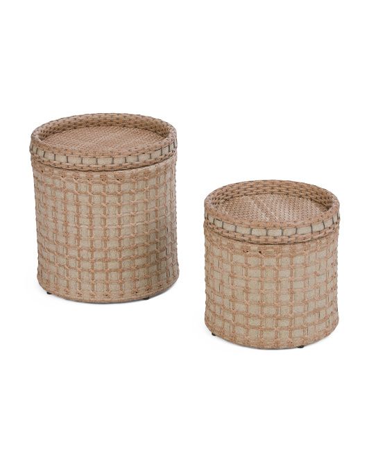 Set Of 2 Woven Outdoor Tables | TJ Maxx
