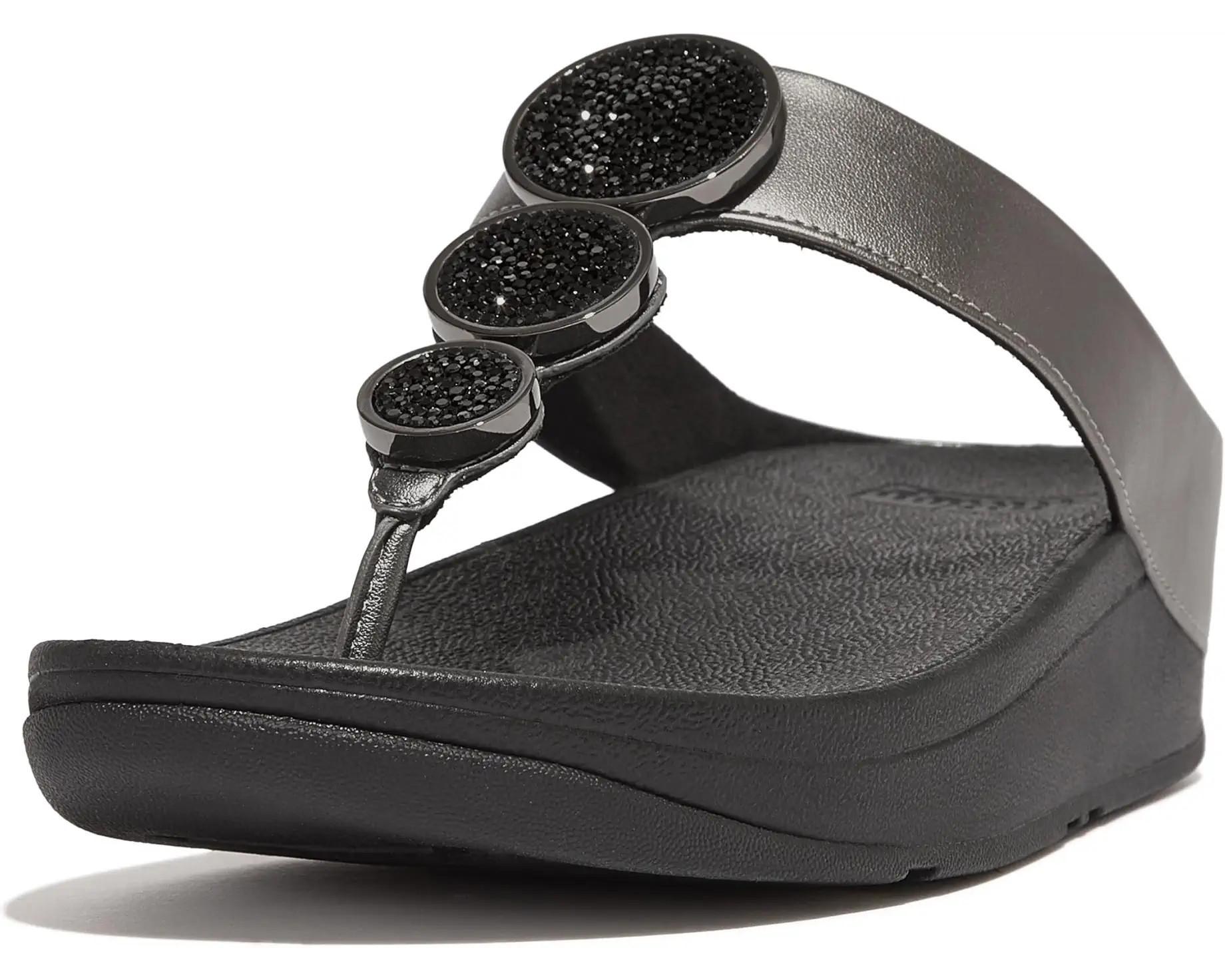 FitFlop Halo Bead-Circle Metallic Toe-Post Sandals | Zappos