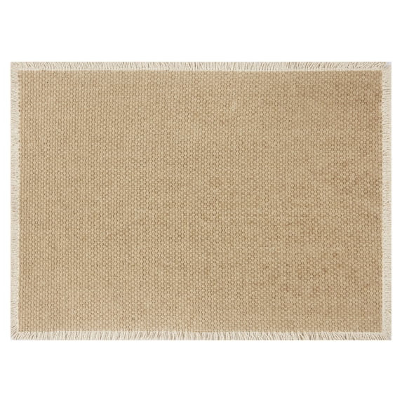 (2 pack) Better Homes & Gardens Beige Fringe Table Place Mat- 14" x 20" - Camel Suede / Natural -... | Walmart (US)