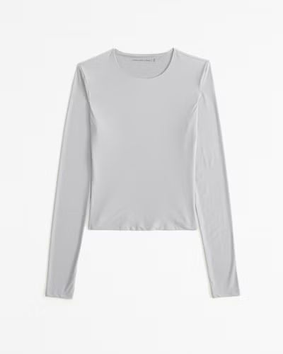 Women's Soft Matte Seamless Long-Sleeve Cropped Crew Top | Women's Tops | Abercrombie.com | Abercrombie & Fitch (US)