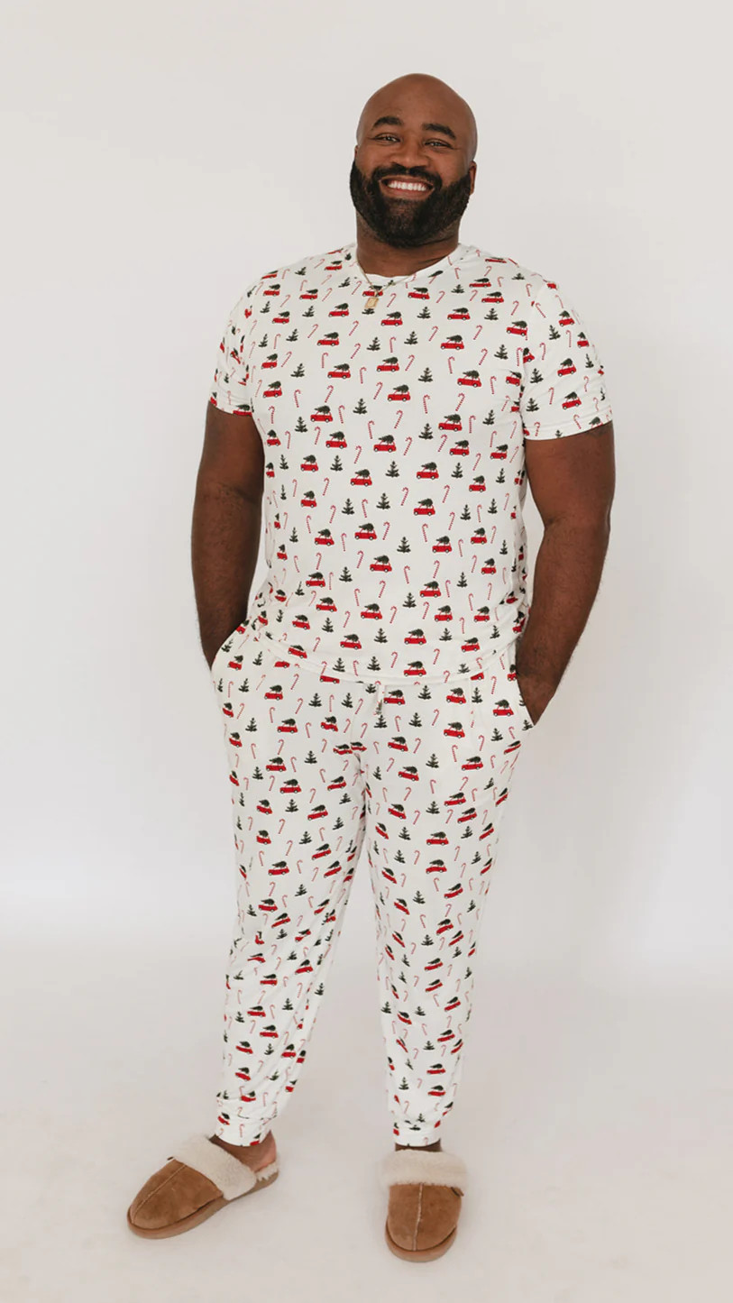 Adult Jogger Set In Candy Cane Lane | Silks Design