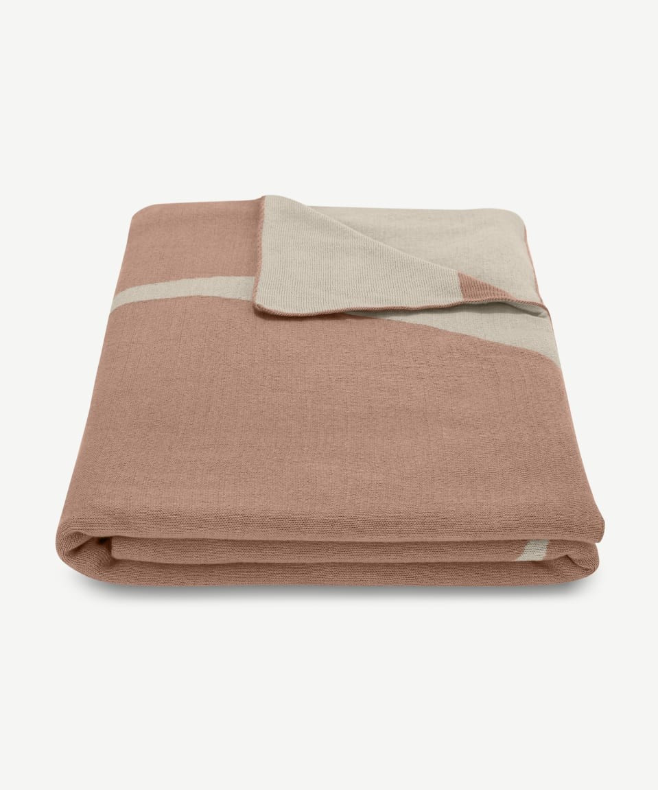 100% Cotton Knitted Throw, 130 x 170cm, Pink | MADE.COM (UK)