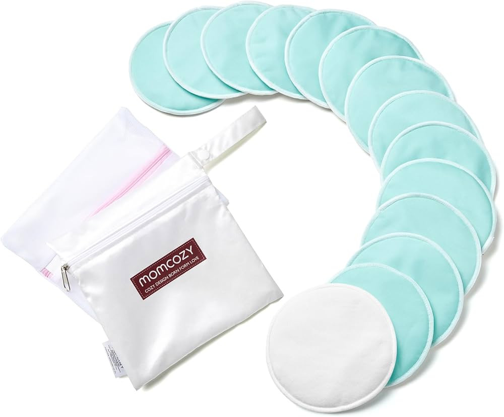 Momcozy Reusable Breast Pads, Innovative Use of Absorbent Fabric & 4 Layers of Super Absorbent Co... | Amazon (US)