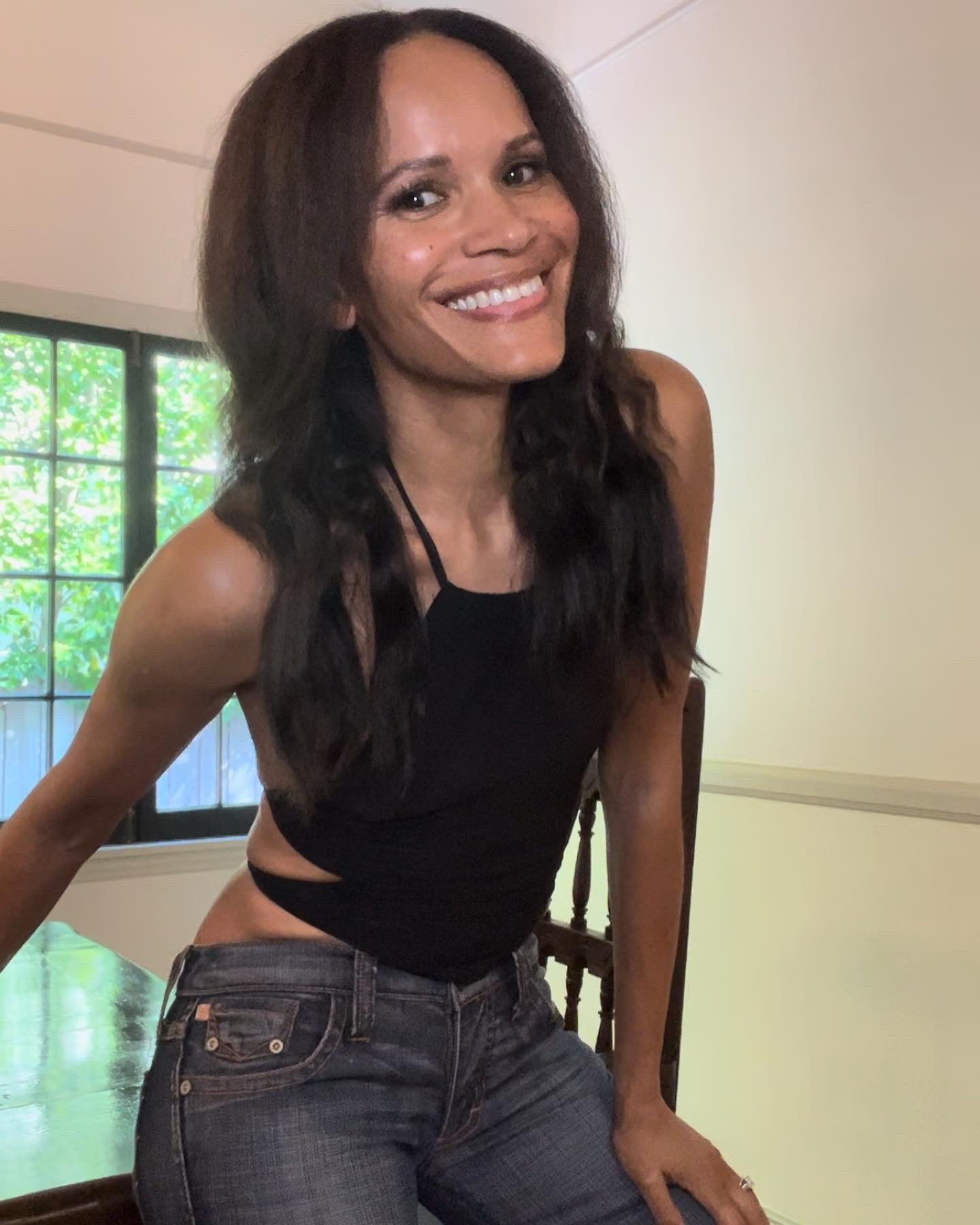 I’m smiling because…
1. I’m choosing an attitude of gratitude. 
2. I’m going out tonight and I’m excited.
3. I’m a woman in love… with my borderline too low rise jeans!
4. All of the above.
What’s making you smile today?

#lowrisejeans #vintagedenim #cutouttop #strappytop #allsmiles #flarejeans #howlowcanyougo #weekendready #fridaynights #nofilters

#LTKStyleTip #LTKSeasonal