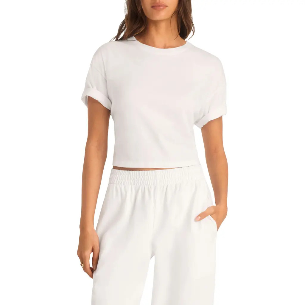 Vitamin A® Coast Crop T-Shirt in White at Nordstrom, Size Large | Nordstrom