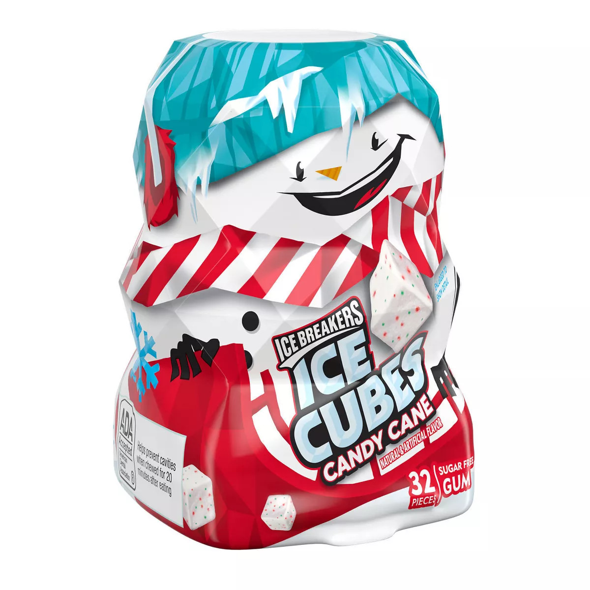 ICE BREAKERS ICE CUBES Candy Cane Sugar Free Holiday Candy Chewing Gum Bottle - 2.6oz | Target