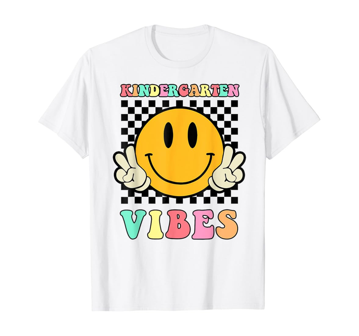 Hippie Kindergarten Vibes Teacher Kids 1st Day Of School T-Shirt | Amazon (US)