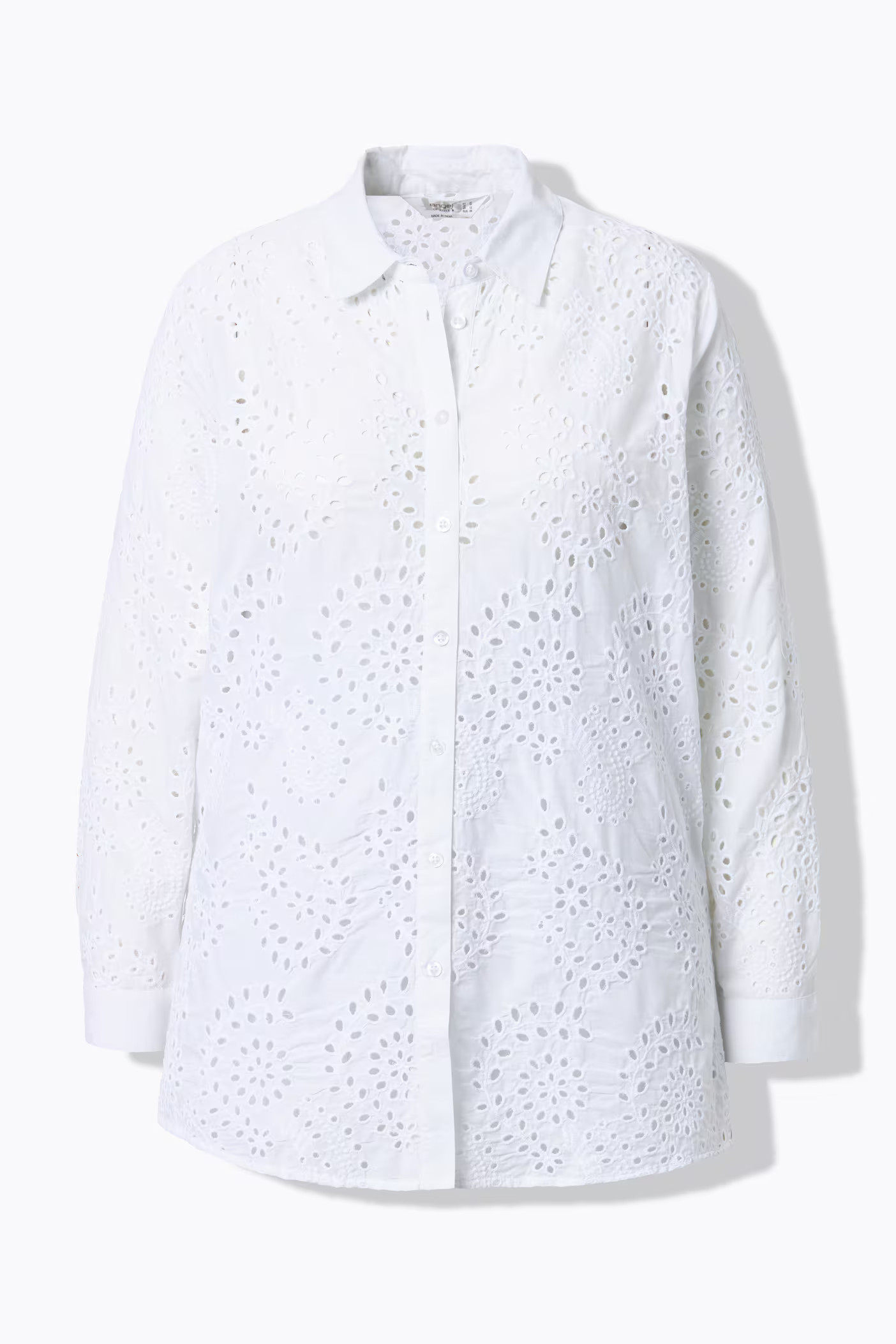 Bluse, A-Linie, Lochstickerei, Langarm | Happy Size - DE