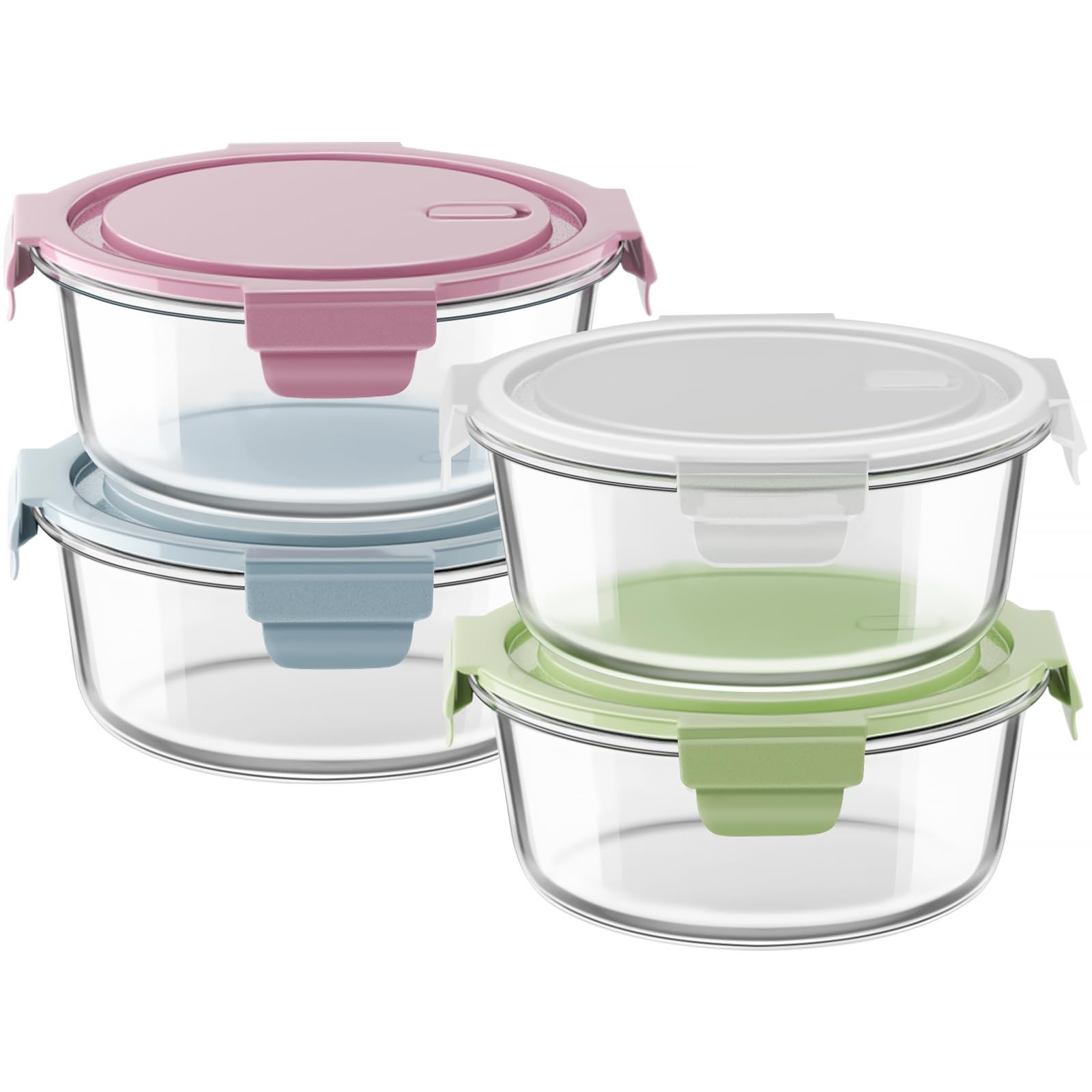 30oz Glass Meal Prep Containers with Lids, Airtight 3.75 Cup Food Storage Containers Set, Heat-Re... | Amazon (US)