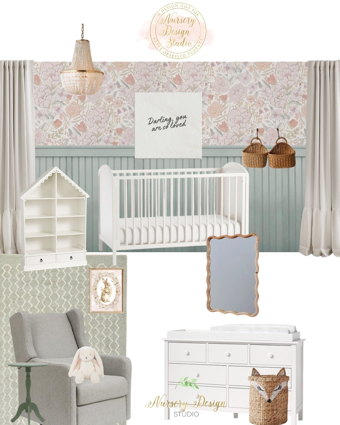 Beautiful storage can be part of the design. From the charming dollhouse bookshelf and hanging baskets to the fox hamper and classic dresser, every piece in this nursery is as practical as it is beautiful.

#LTKBaby #LTKKids #LTKBump