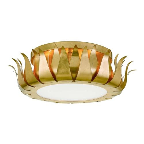 Crystorama Broche 3 Light Antique Gold Flush Mount | Amazon (US)
