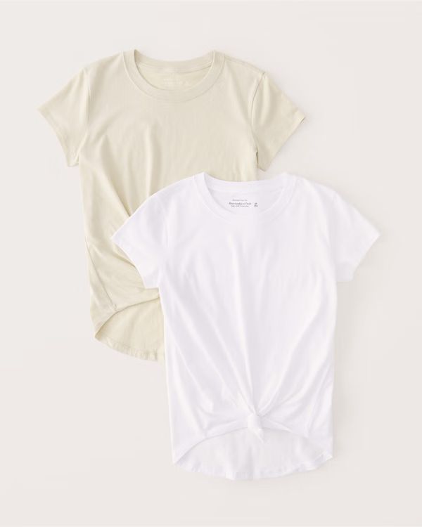 Women's 2-Pack Knotted Crew Tee | Women's | Abercrombie.com | Abercrombie & Fitch (US)