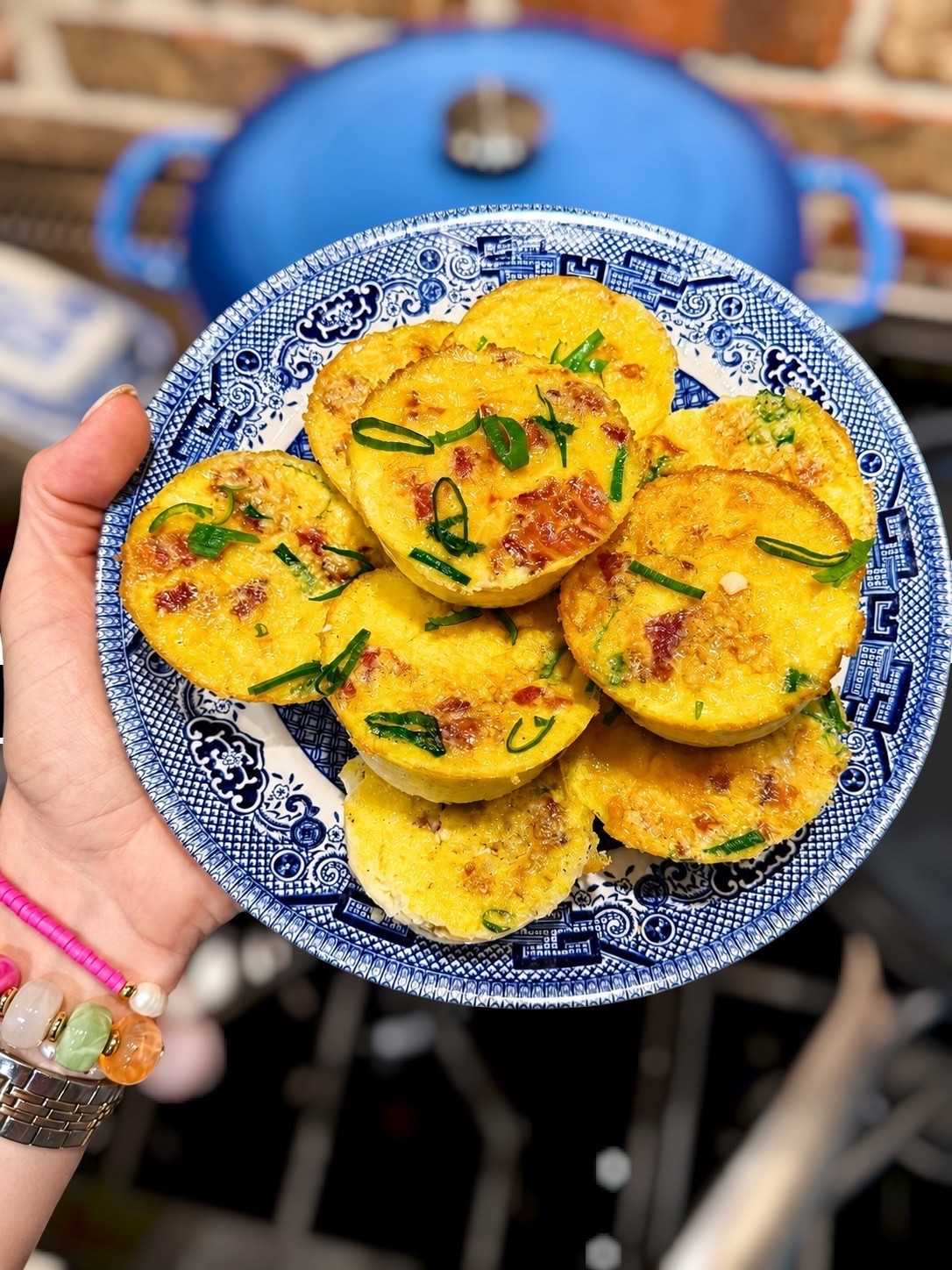 🥚🩷 Bacon, Chive & Cheddar Egg Bites are on repeat in my kitchen! These Starbucks-style egg bites are packed with protein, easy to meal prep, and come out fluffy, cheesy, and perfectly satisfying every time. The secret? More eggs and less cottage cheese for a firmer texture that holds up beautifully all week long.

✨ Recipe:
• 12 large eggs
• ½ cup 2% cottage cheese
• 1 cup shredded sharp cheddar cheese
• 8 slices bacon, cooked and crumbled
• 2 tbsp fresh chives, chopped
• ½ tsp salt
• ¼ tsp black pepper
• 1 tbsp all-purpose flour (optional for extra firmness)

Blend eggs, cottage cheese, salt, pepper, and flour until smooth. Stir in bacon, cheddar, and chives. Fill a greased 12-cup muffin tin about ¾ full. Place muffin tin inside a larger baking dish and add hot water halfway up the sides. Bake at 325°F for 28–32 minutes, or until centers are set. Cool for 5 minutes before removing.

Perfect for busy mornings, meal prep, and grabbing breakfast on the go! 🧀🥓✨

breakfast meal prep ideas, high protein breakfast, egg bite recipe, Starbucks copycat egg bites, easy breakfast recipe, make ahead breakfast, bacon cheddar egg bites, healthy breakfast inspiration, cottage cheese recipes, MrsPreppyRebel kitchen 💙🤍🩷

#LTKHome #LTKfoodie #LTKmomlife