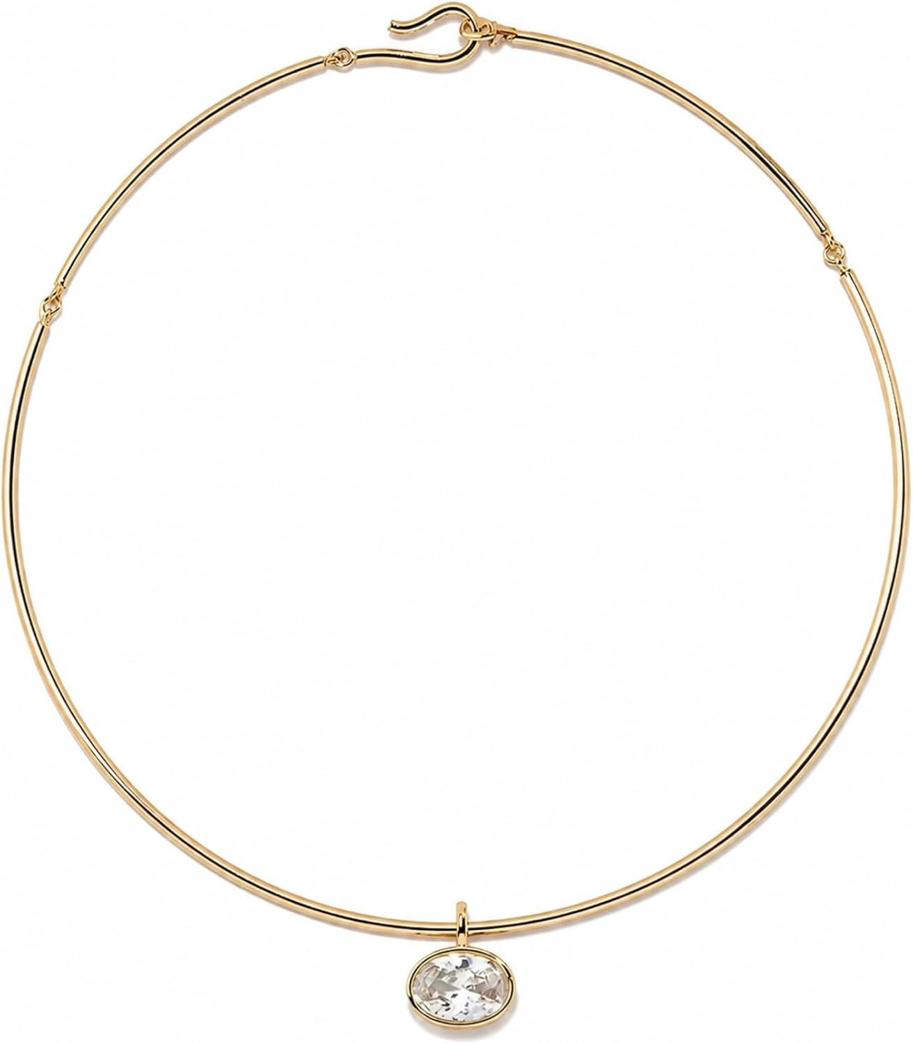 18k Gold Oval Bezel Collar Charm Necklace and Charms | Choker Pendant Necklace & Add On Charms | Amazon (US)