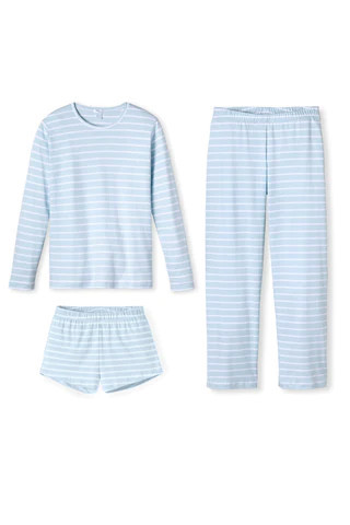 Pima Long Sleeve Weekend Bundle in Winter | Lake Pajamas