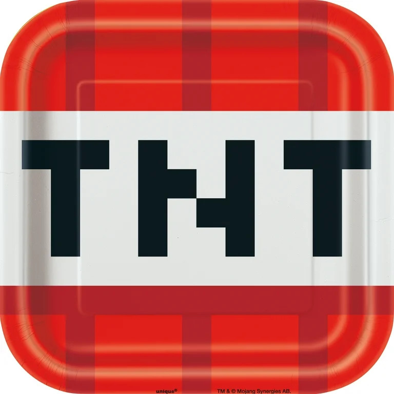 Minecraft Square 7" Dessert Plates, 8ct | Walmart (US)