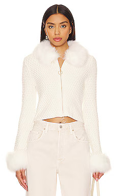 Show Me Your Mumu Zermatt Zip Up in White Pebble from Revolve.com | Revolve Clothing (Global)