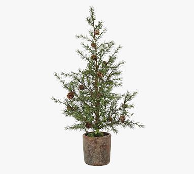 Potted Pine Tree With Pinecones - 29&quot; | Pottery Barn (US)