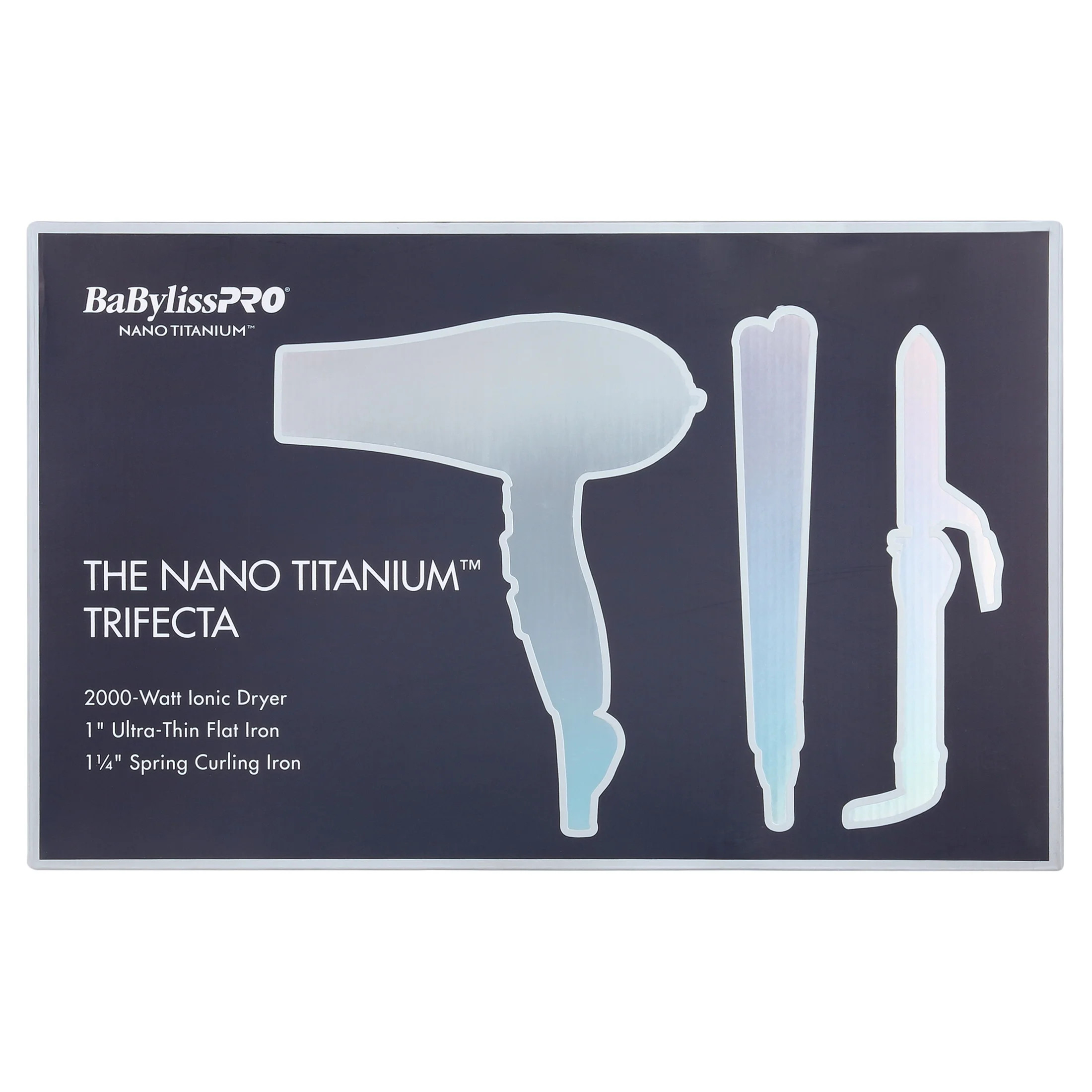 BabylissPro 1 1/4" Spring Curling Iron, 1" Ultra-Thin Flat Iron, and Ionic Dryer Trio Prepack | Walmart (US)