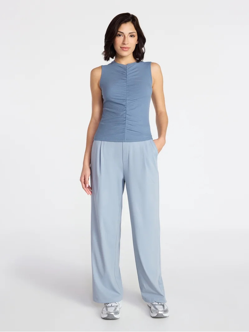 Avia Women's Shirred Ribbed Cinch Ballet Tank, Sizes XS-XXXL | Walmart (US)