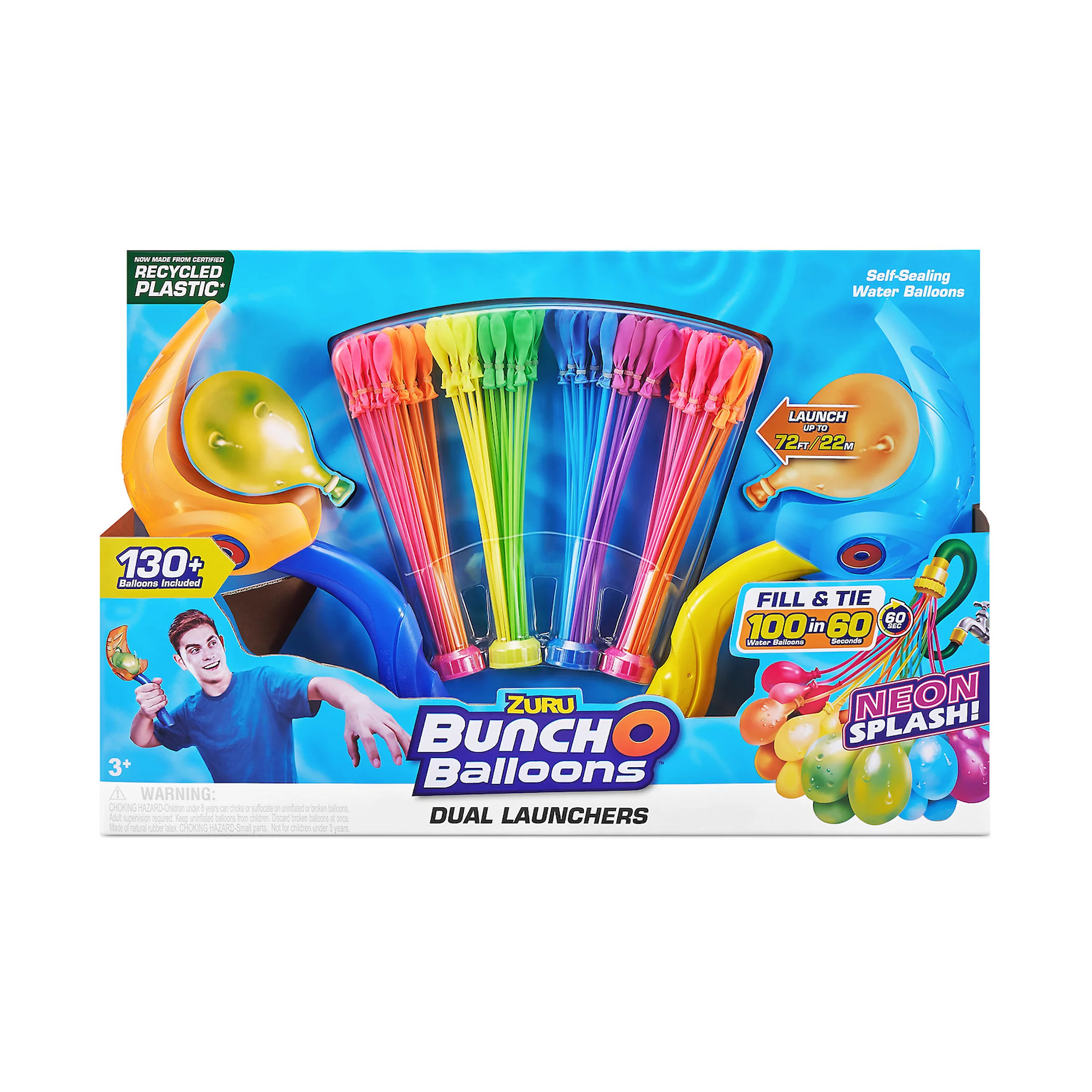 ZURU Bunch O Balloons 2 Launchers and 100 Neon Rapid-Filling Self-Sealing Balloons | Kohl's