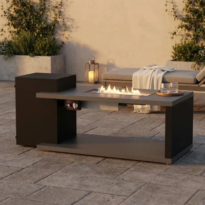 Smokeless & 50,000 BTU Propane Gas Fire Pit Table With Volcanic Rock | Wayfair North America